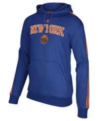 Take your shot at being a super fan in this comfortable New York Knicks NBA fleece hoodie from adidas. Take your shot at being a super fan in this comfortable New York Knicks NBA fleece hoodie from adidas.