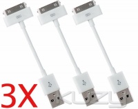(3 Cables) - Apple Sync USB Data Cable Charge for iPhone 4, 4S, 3 & iPod & iPad 2, The New iPad - SMALL (3.5-Inch Only) White High Quality (3 Cables) - Apple Sync USB Data Cable Charge for iPhone 4, 4S, 3 & iPod & iPad 2, The New iPad - SMALL (3.5-Inch Only) White High Quality