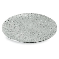 This gorgeously textured platter renders the intricate pattern of a sea urchin shell in nickel plate. This gorgeously textured platter renders the intricate pattern of a sea urchin shell in nickel plate.