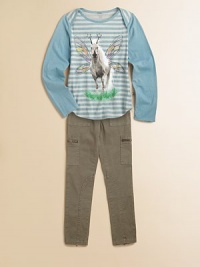 Fun and fanciful, this soft tee features a winged horse ready to take flight.CrewneckLong sleevesEnvelope shouldersCurved hemOrganic cottonMachine washImported Fun and fanciful, this soft tee features a winged horse ready to take flight.CrewneckLong sleevesEnvelope shouldersCurved hemOrganic cottonMachine washImported