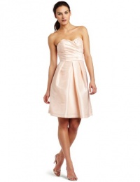 ABS by Allen Schwartz Womens Strapless Shirred Bustier Dress, Peach, 6