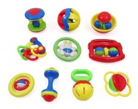 10 Piece Baby Rattle and Teether Toy Gift Set with Giant Baby Bottle Coin Bank 10 Piece Baby Rattle and Teether Toy Gift Set with Giant Baby Bottle Coin Bank