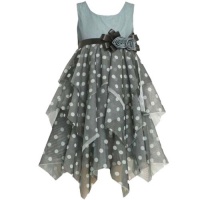 Bonnie Jean Girls 2-6X Tiered Mesh Dot Dress Bonnie Jean Girls 2-6X Tiered Mesh Dot Dress