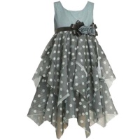 Bonnie Jean Girls 2-6X Tiered Mesh Dot Dress