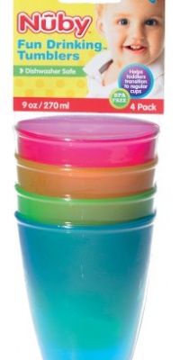 Nuby BPA Free 4 Pack Fun Drinking Cups, 9 Ounce Nuby BPA Free 4 Pack Fun Drinking Cups, 9 Ounce