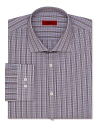 A regular fit HUGO dress shirt touts traditional barrel cuffs and timeless plaid for effortless office polish. A regular fit HUGO dress shirt touts traditional barrel cuffs and timeless plaid for effortless office polish.