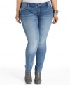 Lighten up your blues with Baby Phat's plus size skinny jeans-- pair them with all your new tops!