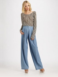 A trendy silhouette meets relaxed faded denim for a look that's both modern and laid-back.Zip flyFront pleatsBack flap pocketsRise, about 11Inseam, 44CottonMachine washImportedModel shown is 5'9½ (176cm) wearing US size 4. A trendy silhouette meets relaxed faded denim for a look that's both modern and laid-back.Zip flyFront pleatsBack flap pocketsRise, about 11Inseam, 44CottonMachine washImportedModel shown is 5'9½ (176cm) wearing US size 4.