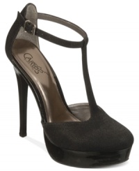 Subtle sparkle makes a darling T-strap that much cuter. Slip on Carlos by Carlos Santana's Prince T-strap platform pumps and watch your look transform. Subtle sparkle makes a darling T-strap that much cuter. Slip on Carlos by Carlos Santana's Prince T-strap platform pumps and watch your look transform.