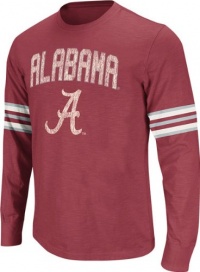 Alabama Crimson Tide Crimson Tackle Long Sleeve Slub Knit T-Shirt Alabama Crimson Tide Crimson Tackle Long Sleeve Slub Knit T-Shirt