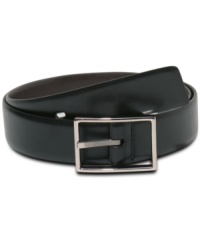 Upgrade your casual look with this single prong belt from Alfani. Upgrade your casual look with this single prong belt from Alfani.