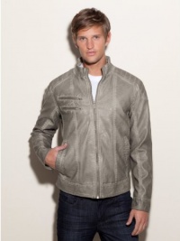 GUESS Pico Long-Sleeve Faux-Leather Jacket GUESS Pico Long-Sleeve Faux-Leather Jacket