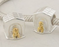 925 Sterling Silver European Style Antique Silver with 14k Gold Dog House Charms/beads for Pandora, Biagi, Chamilia, Troll and More Bracelets 925 Sterling Silver European Style Antique Silver with 14k Gold Dog House Charms/beads for Pandora, Biagi, Chamilia, Troll and More Bracelets