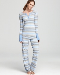 40 Winks Heather Stripe V-Neck Pajama Set 40 Winks Heather Stripe V-Neck Pajama Set