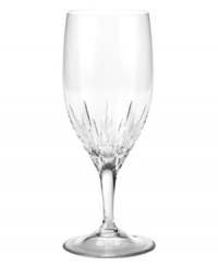 In a collaboration worthy of Wallis and Edward, renowned bridal designer Vera Wang and Wedgwood have created Duchesse stemware. Featuring tapering round bowls and a blazing starburst cut that contrasts delicately with the textures of the matching dinnerware, Duchesse sits on a flared pedestal. Iced beverage shown at left. In a collaboration worthy of Wallis and Edward, renowned bridal designer Vera Wang and Wedgwood have created Duchesse stemware. Featuring tapering round bowls and a blazing starburst cut that contrasts delicately with the textures of the matching dinnerware, Duchesse sits on a flared pedestal. Iced beverage shown at left.