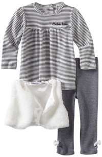 Calvin Klein Baby-Girls Infant Vest And Stripe Tee With Legging Set Calvin Klein Baby-Girls Infant Vest And Stripe Tee With Legging Set