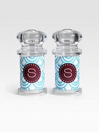 A set of transparent shakers boast curvy, modern lines to season every dish with individualized style. Salt & pepper not included Each: 5H X 2¼ diam. ImportedFOR PERSONALIZATION Select a quantity, then scroll down and click on PERSONALIZE & ADD TO BAG to choose and preview your monogramming options. Please allow 2 weeks for delivery. A set of transparent shakers boast curvy, modern lines to season every dish with individualized style. Salt & pepper not included Each: 5H X 2¼ diam. ImportedFOR PERSONALIZATION Select a quantity, then scroll down and click on PERSONALIZE & ADD TO BAG to choose and preview your monogramming options. Please allow 2 weeks for delivery.