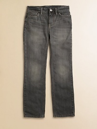 The skater-fit jeans combine a perfectly faded wash with a slim straight leg for a cool, timeless style.Button closureWaistband with belt loopsZip flyFive-pocket stylingCottonMachine washImported The skater-fit jeans combine a perfectly faded wash with a slim straight leg for a cool, timeless style.Button closureWaistband with belt loopsZip flyFive-pocket stylingCottonMachine washImported