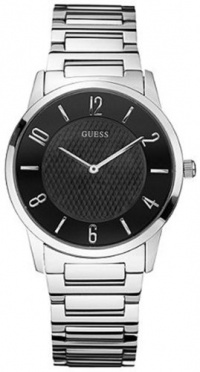 Guess Men's U10634G1 Silver Stainless-Steel Quartz Watch with Black Dial