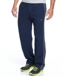 Take the shortest route to comfort when you're on the go with these fleece active pants from adidas. Take the shortest route to comfort when you're on the go with these fleece active pants from adidas.