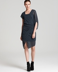Master modern style in this draped dress from Helmut Lang. Team with booties for city chic edge. Master modern style in this draped dress from Helmut Lang. Team with booties for city chic edge.
