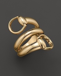 Wrap-around 18K yellow gold Gucci horsebit ring. Wrap-around 18K yellow gold Gucci horsebit ring.