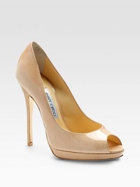 From the Jimmy Choo 24:7 Collection. Elegantly contoured in patent leather with a self-covered stiletto.Self-covered heel, 5 (125mm) Self-covered platform, ¾ (20mm) Compares to a 4¼ heel (110mm) Leather lining and sole Padded insole Made in ItalyOUR FIT MODEL RECOMMENDS ordering one half size up as this style runs small. From the Jimmy Choo 24:7 Collection. Elegantly contoured in patent leather with a self-covered stiletto.Self-covered heel, 5 (125mm) Self-covered platform, ¾ (20mm) Compares to a 4¼ heel (110mm) Leather lining and sole Padded insole Made in ItalyOUR FIT MODEL RECOMMENDS ordering one half size up as this style runs small.