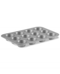 The only way to start the morning is with a muffin in hand-now's your chance to refresh your day with this professional pan. Crafted with a heavy-gauge steel core for even heating, this pan features two interlocking layers of unrivaled nonstick for gentle, easy and quick release. Lifetime warranty. The only way to start the morning is with a muffin in hand-now's your chance to refresh your day with this professional pan. Crafted with a heavy-gauge steel core for even heating, this pan features two interlocking layers of unrivaled nonstick for gentle, easy and quick release. Lifetime warranty.