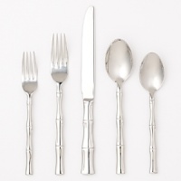 Inspired by the bamboo plant, this flatware set brings an elegant touch of the natural world to the dining table. It's crafted from polished stainless steel for a long life of high shine and reliable service. Inspired by the bamboo plant, this flatware set brings an elegant touch of the natural world to the dining table. It's crafted from polished stainless steel for a long life of high shine and reliable service.