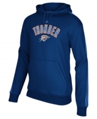 Showcase your winning team while keeping warm in this NBA Oklahoma Thunder hoodie by adidas. Showcase your winning team while keeping warm in this NBA Oklahoma Thunder hoodie by adidas.