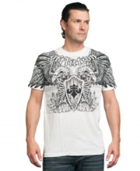 Spread your style wings with this iconic graphic t-shirt from Affliction. Spread your style wings with this iconic graphic t-shirt from Affliction.