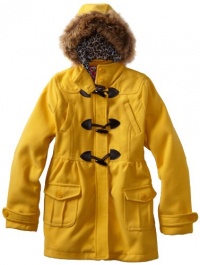 Dollhouse Girls 7-16 Wool Toggle Coat With Faux Fur Trim, Marigold, 16 Dollhouse Girls 7-16 Wool Toggle Coat With Faux Fur Trim, Marigold, 16