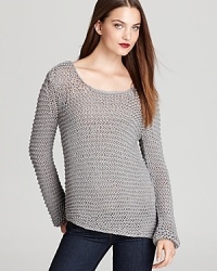 Sheer detail and subtle shine elevate this asymmetrical Aqua sweater from staple to standout, making your layered look a true sensation. Sheer detail and subtle shine elevate this asymmetrical Aqua sweater from staple to standout, making your layered look a true sensation.