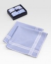 From the Savile Row maker of fine men's furnishings, classic handkerchiefs of fine cotton. Boxed set of two About 18½ square Cotton; machine wash Imported