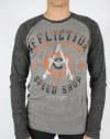 Affliction - Mens Ac Speed Ls Raglan Raglan T-Shirt In Heather Grey/Black