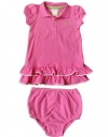 Ralph Lauren Layette Girls Rickrack Polo Dress, Pink, 9 Month