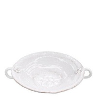 Vietri Bellezza White Large Handled Serving Bowl