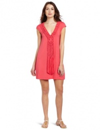 Nanette Lepore Women's Macrame Tunic, Coral, Medium Nanette Lepore Women's Macrame Tunic, Coral, Medium