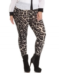 Rock a fierce look with ING's plus size leggings, featuring an on-trend animal-print!