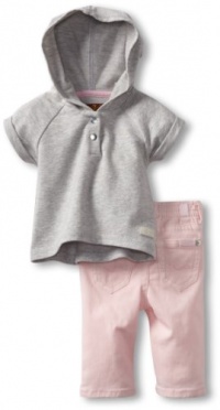7 For All Mankind Baby-girls Newborn Hoodie/Jean Set, Heather Grey/Belladona, 0-3 Months 7 For All Mankind Baby-girls Newborn Hoodie/Jean Set, Heather Grey/Belladona, 0-3 Months