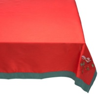 Lenox Winter Song 52-Inch by 70-Inch Oblong/Rectangle Embroidery Tablecloth, Red Lenox Winter Song 52-Inch by 70-Inch Oblong/Rectangle Embroidery Tablecloth, Red