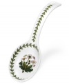 Replace drips and spills with the fresh florals of this Botanic Garden spoon rest. A leafy vine garnishes white porcelain with a lifelike dandelion motif, a perfect complement to Portmeirion's collection of dinnerware. The dishes are equally suited for use and display.