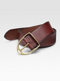 A clean, finishing touch to any ensemble, crafted in smooth vegetable-tanned leather with am equestrian-inspired harness buckle of brushed brass.LeatherAbout 1½ wideImported A clean, finishing touch to any ensemble, crafted in smooth vegetable-tanned leather with am equestrian-inspired harness buckle of brushed brass.LeatherAbout 1½ wideImported