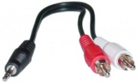 2 x RCA Male / 1 x 3.5mm Stereo Male, Y-Cable, 6 inch 2 x RCA Male / 1 x 3.5mm Stereo Male, Y-Cable, 6 inch