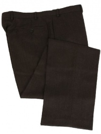 Calvin Klein Mens Flat Front Brown Flannel Wool Dress Pants Calvin Klein Mens Flat Front Brown Flannel Wool Dress Pants