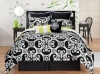 Sunset and Vine Kennedy 8-Piece Full Comforter Set, Black/White