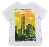 GUESS Big Boys White Fine Denim & Dry Goods T-Shirt (12/14) GUESS Big Boys White Fine Denim & Dry Goods T-Shirt (12/14)