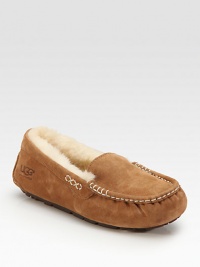 Decorative stitching and plush shearling lining enhance this moccasin-inspired suede design. Stretch suede upper Shearling lining Rubber sole Padded insole ImportedOUR FIT MODEL RECOMMENDS ordering true whole size; ½ sizes should order the next whole size down. Decorative stitching and plush shearling lining enhance this moccasin-inspired suede design. Stretch suede upper Shearling lining Rubber sole Padded insole ImportedOUR FIT MODEL RECOMMENDS ordering true whole size; ½ sizes should order the next whole size down.