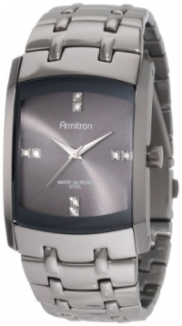 Armitron Men's 20/4507DSDS Swarovski Crystal Dial Dark Silver-Tone Bracelet Watch Armitron Men's 20/4507DSDS Swarovski Crystal Dial Dark Silver-Tone Bracelet Watch