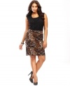 INC enters the wild with a plus size skirt in the boldest of animal prints. The high-waist silhouette gives it a modern touch. (Clearance)